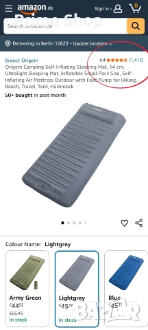 200х76х14см Ултралек самонадуваем къмпинг матрак, Origem, снимка 2 - Надуваеми легла - 53905138