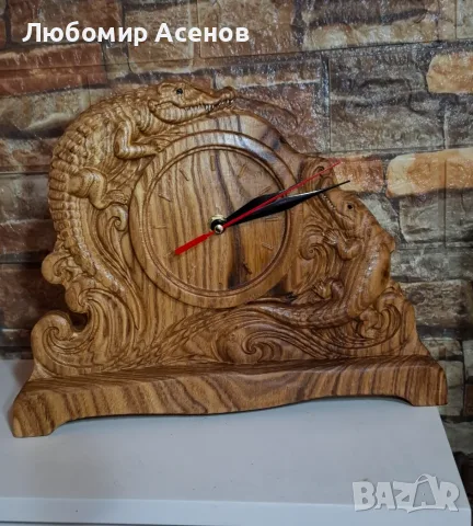 Дървен часовник , снимка 4 - Стенни часовници - 56545166