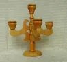 Разкошен голям дървен свещник, снимка 2