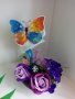 "Летяща чаша" със сапунени ароматни цветя 15лв, снимка 1 - Декорация за дома - 31601274