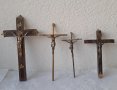 Стар кръст, религия, 4 бр, разпятие, снимка 1 - Антикварни и старинни предмети - 34872334