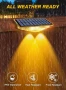 Соларни осветителни тела за огради NATPOW, 3 режима 3000K/4000K/6000K, 4 броя, снимка 4