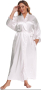 IK -XL-Нов  с етикет дълъг до глезена сатенен бял халат , снимка 1 - Бельо - 44747507