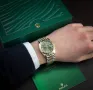Rolex Datejust 36mm Two-Tone Yellow Gold Green Dial Diamond Automatic Дамски Различни Варианти, снимка 11
