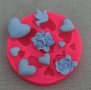 Сърца сърце рози гълъб сватба сватбен силиконов молд форма калъп фондан декор гипс, снимка 1 - Форми - 37188230