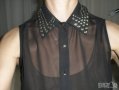 Блуза тип Риза прозрачна без ръкав, снимка 1 - Ризи - 32018834