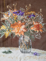 Гоблен ваза с цветя., снимка 3