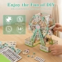 Нов DIY 3D дървен модел виенско колело 6 фото рамки 72 части Дървен 3D пъзел фото албум, снимка 5