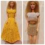 Плетени дрехи за кукла Барби 1966, снимка 8