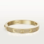 CARTIER Love Paved Gold Classic Diamonds Гривна с Отверка, снимка 8