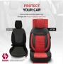 Луксозна тапицерия OTOM текстил с еко кожа COMFORT LINE Design – Червено-Черна с червен шев, снимка 8
