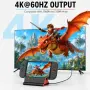Нов адаптер Докинг станция за Switch 2, 4K HDMI, 60W USB-C, 3x USB 3.0 игри геймъри, снимка 2