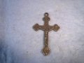 СТАРО МЕСИНГОВО РЕЛЕФНО НАГРЪДНО РАЗПЯТИЕ КРЪСТЧЕ 27491, снимка 5