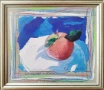 Картина "Натюрморт с ябълка", худ. Георги Лечев (1949-2025), снимка 1
