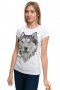 Нова дамска тениска с дигитален печат Хъски със сини очи, снимка 5