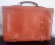 Стара оранжева кожена офис чанта, снимка 2