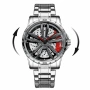 BINBOND Wheel Silver Red – мъжки спортен часовник с въртяща джанта, снимка 1