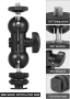 Двоен сферичен монтаж за монитор Lammcou Camera + Super Clamp Mount + Hotshoe 1/4", снимка 5