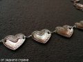 Метален колан бижу верижка с блестящи сърца в сребрист цвят, снимка 12