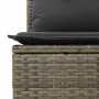 vidaXL Градински диван с възглавници, 3-местен, сив, полиратан, снимка 8