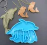 Делфин делфини плитък силиконов молд форма висулка обеци ключодържател смола, снимка 2