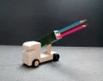 Декоративно дървено камионче - моливник DMAR 307M2, снимка 2