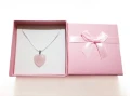 Ново Колие Сърце + Кутийка Розов кварц Подарък за жена момиче, снимка 1