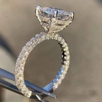 Сребърен пръстен с цирконий, снимка 2 - Пръстени - 35275304