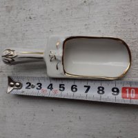 Порцелан малка лъжичка за захар на Capodimonte с позлата, снимка 4 - Антикварни и старинни предмети - 40325978