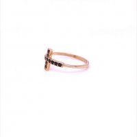 Златен дамски пръстен 1,39гр. размер:53 14кр. проба:585 модел:10077-5, снимка 2 - Пръстени - 38387364
