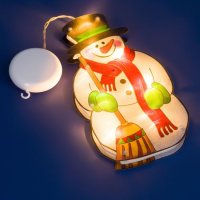 LED Светеща Коледна декоративна фигурка Снежен човек, 25cm, снимка 2 - Декорация за дома - 42703949