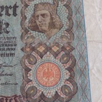 Райх банкнота  100 марки 1920г. Германия перфектна за колекционери 28299, снимка 3 - Нумизматика и бонистика - 37153286