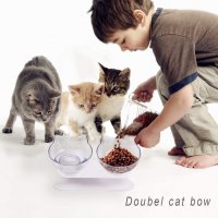 Нова хранилка за котки / малко куче повдигнати Купи за храна и вода със стойка, снимка 3 - За котки - 39150253