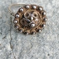 Филигранен сребърен пръстен , снимка 5 - Антикварни и старинни предмети - 42893608