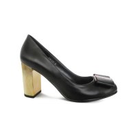 Модни дамски обувки Елиза, на висок ток, в черен цвят модел: А180-2131 black, снимка 2 - Дамски обувки на ток - 40611202