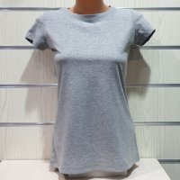 Нова дамска изчистена сива тениска, снимка 1 - Тениски - 29964957