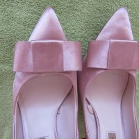  Сатенени розови дамски обувки ZARA номер 41, снимка 3 - Дамски обувки на ток - 33791683