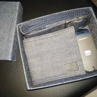 Нов комплект G star Estan Giftpack Wallet + Belt колан и портфейл деним, снимка 4 - Подаръци за мъже - 32185799