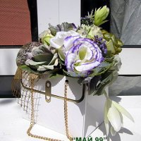 Подаръчна чантичка с цветя, снимка 3 - Подаръци за юбилей - 42036168