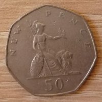 50 пенса Великобритания 1969 г. е202, снимка 1 - Нумизматика и бонистика - 35169844