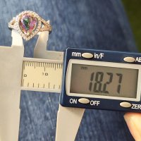 Дамски 925 сребърен пръстен Цвят хамелеон Голям разме Диаметър 18,27мм, снимка 2 - Пръстени - 40549711
