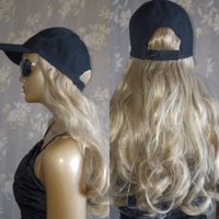 Нова дълга перука  руса на леки кичури в едно с шапка, снимка 2 - Аксесоари за коса - 36682689