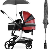 Нов Универсален черен чадър 73 см за детска количка 50+ UV защита бебе, снимка 5 - Други - 40381178
