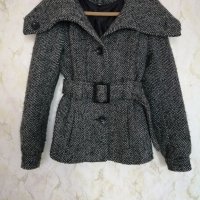 H&M дамско вълнено палто-яке с колан на талията р-р S (EU 36) , снимка 6 - Якета - 42879419