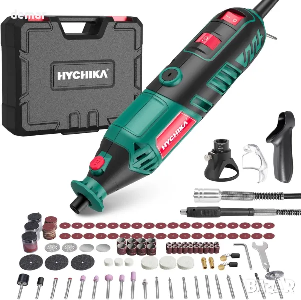 HYCHIKA 170W въртящ се инструмент,променлива скорост с гъвкав вал,173 бр. Аксесоари и 8000-35000 RPM, снимка 1