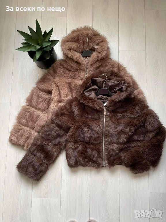 Дамски Зомно Пухено Яке С Качулка Код EN22, снимка 1