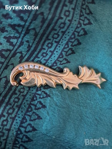 Стара брошка в златисто , снимка 1