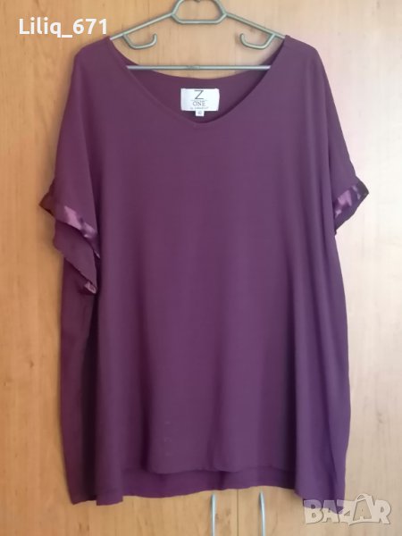 Тъмно лилава блуза р-р 46 3хл , снимка 1