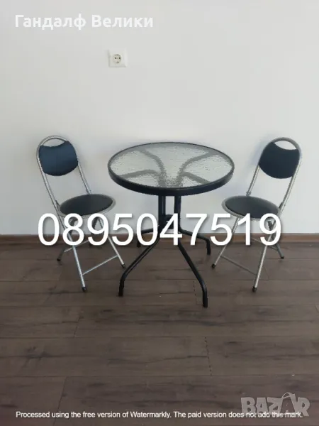 Комплект маса с 2 стола за терасата, снимка 1