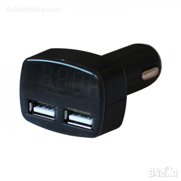 Дигитален волтметър Automat, Електрически, 12-24V, 2 USB, Черен, снимка 1